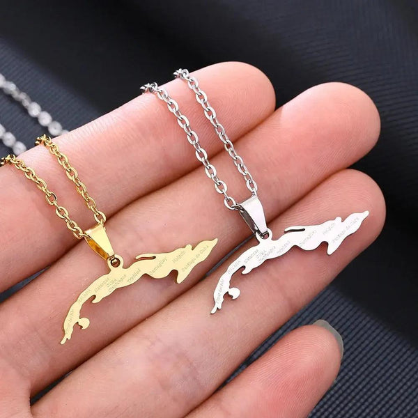 Cuba Map Necklace