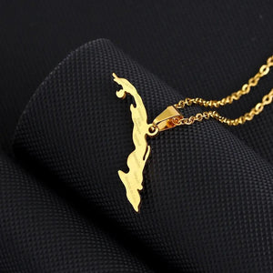 Cuba Map Necklace