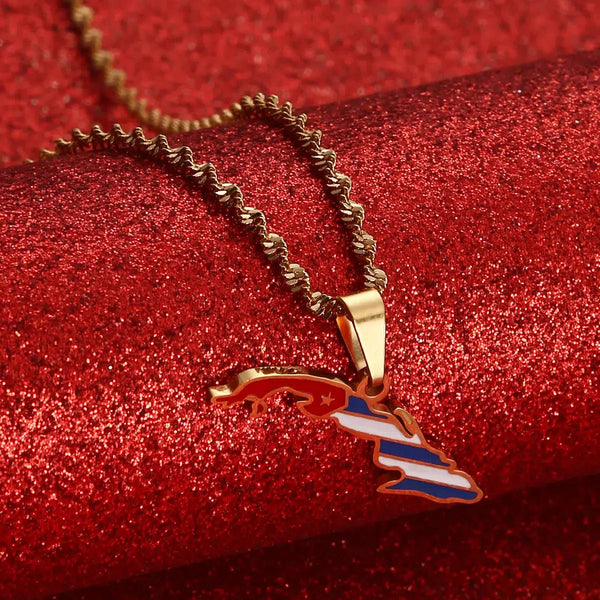 Cuba Map Necklace