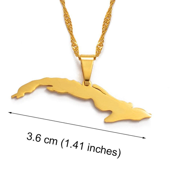 Cuba Map Necklace