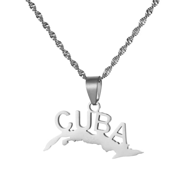 Cuba Map Necklace