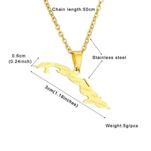 Cuba Map Necklace