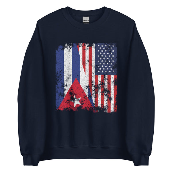 Cuba USA Flag - Half American Sweatshirt