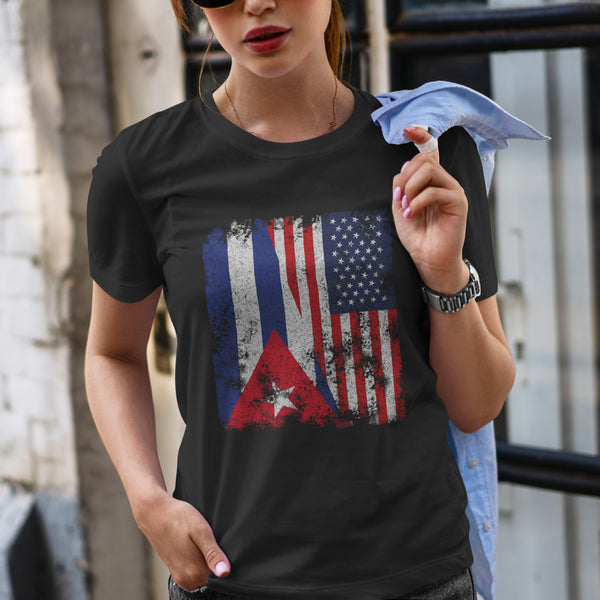 Cuba USA Flag - Half American T-Shirt
