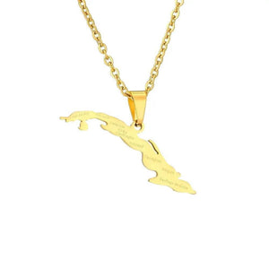 Cuba Map Necklace