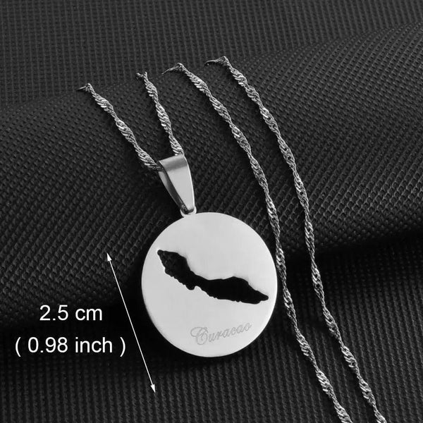 Curacao, Bonaire, Rincon Map Necklace Collection