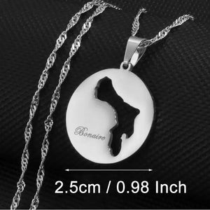 Curacao, Bonaire, Rincon Map Necklace Collection