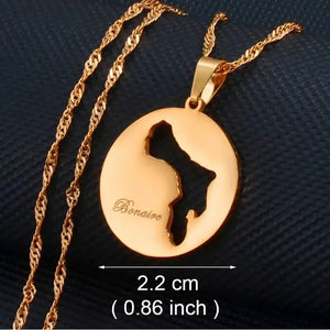 Curacao, Bonaire, Rincon Map Necklace Collection