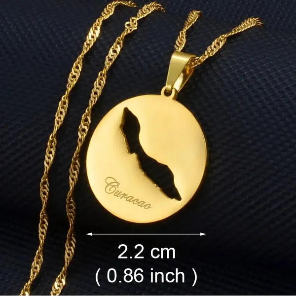 Curacao, Bonaire, Rincon Map Necklace Collection