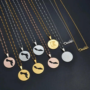 Curacao, Bonaire, Rincon Map Necklace Collection