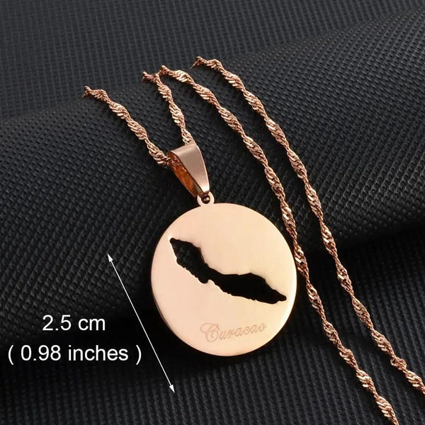 Curacao, Bonaire, Rincon Map Necklace Collection