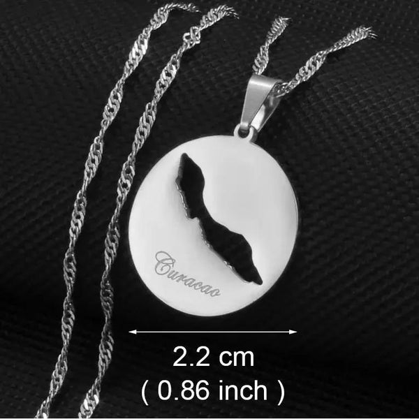 Curacao, Bonaire, Rincon Map Necklace Collection