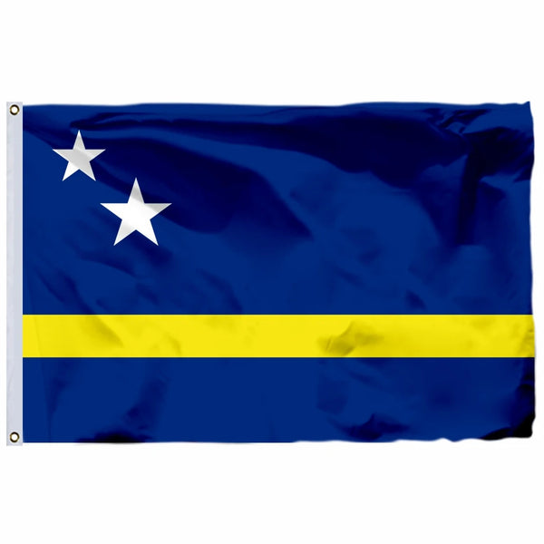 Curaçao Flag - 90x150cm(3x5ft) - 60x90cm(2x3ft)