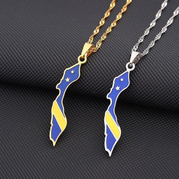 Curacao Flag Map Necklace