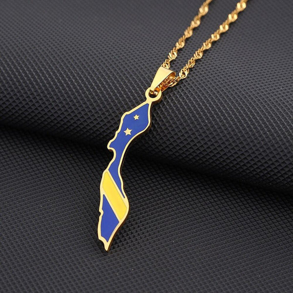 Curacao Flag Map Necklace