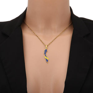 Curacao Flag Map Necklace