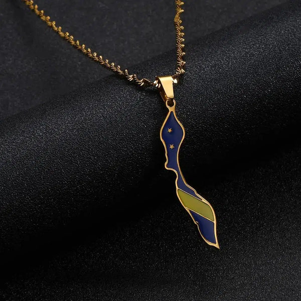 Curacao Flag Map Necklace