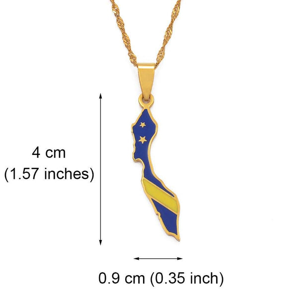 Curacao Flag Map Necklace