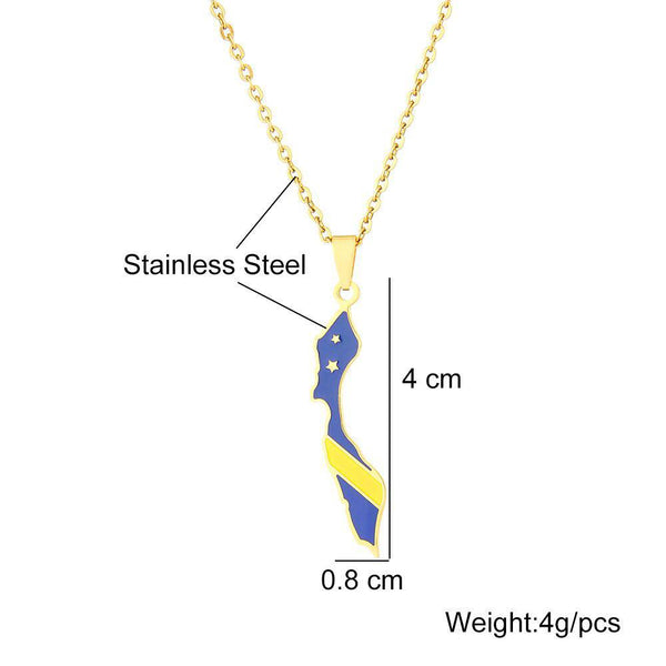 Curacao Flag Map Necklace