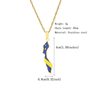 Curacao Flag Map Necklace