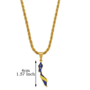 Curacao Flag Map Necklace Collection