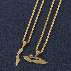 Curacao Flag Map Necklace Collection