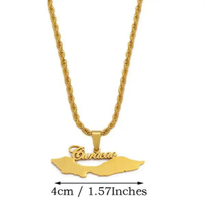 Curacao Flag Map Necklace Collection