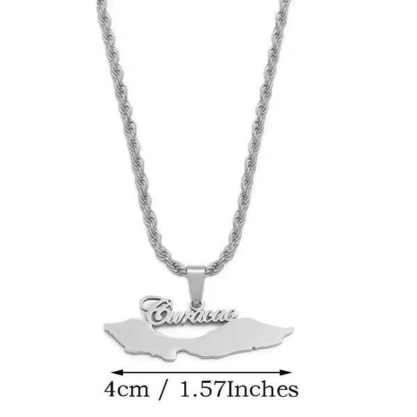 Curacao Flag Map Necklace Collection