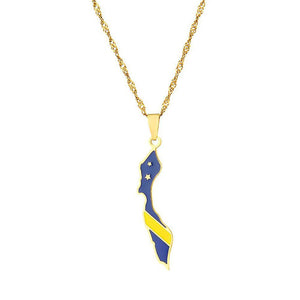 Curacao Flag Map Necklace