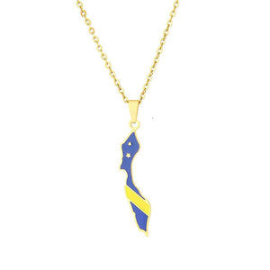 Curacao Flag Map Necklace