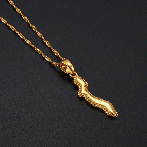 Curacao Islands Map Necklace