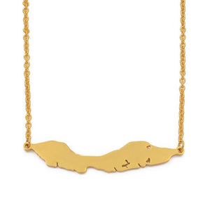 Curacao Map Necklace