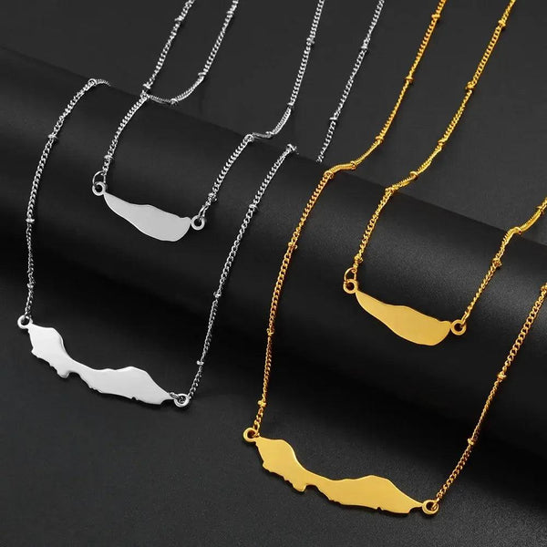 Curacao Map Necklace