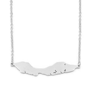 Curacao Map Necklace