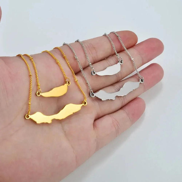 Curacao Map Necklace