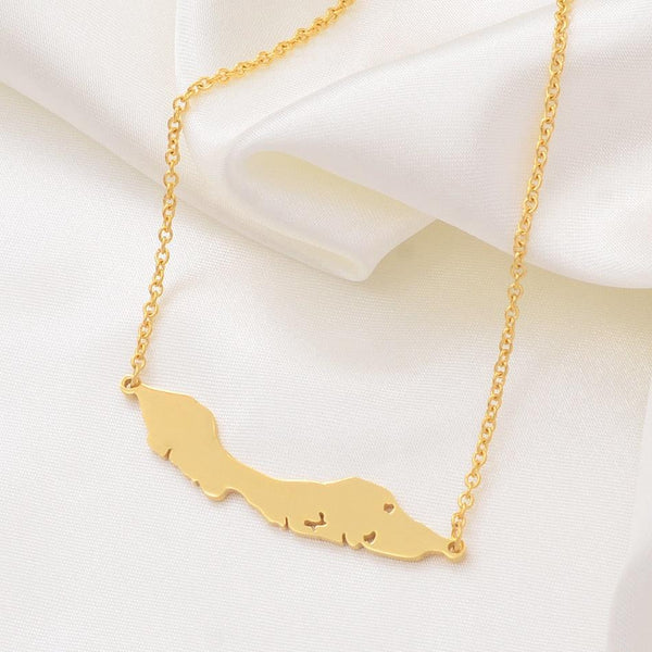 Curacao Map Necklace