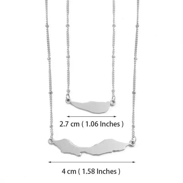 Curacao Map Necklace