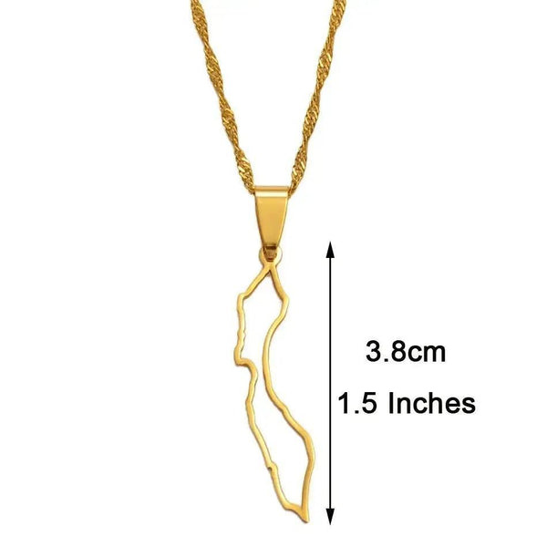 Curacao Map Necklace