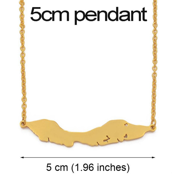 Curacao Map Necklace