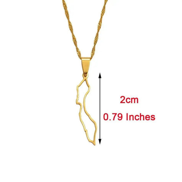 Curacao Map Necklace