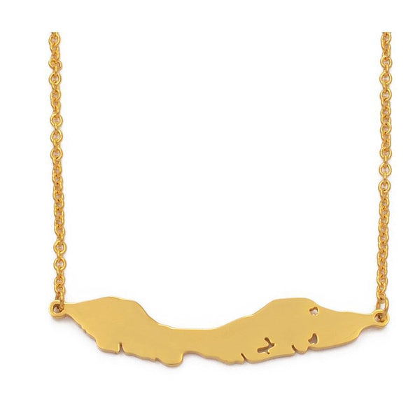 Curacao Map Necklace