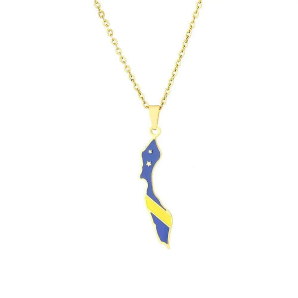 Curacao Flag Map Necklace