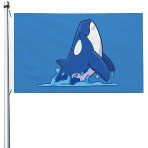 Cute Orca Flag - 90x150cm(3x5ft) - 120x180cm(4x6ft)