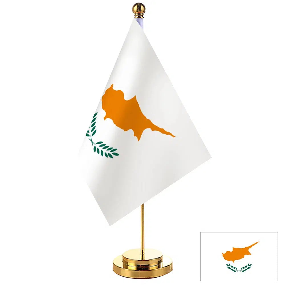 Cyprus Desk Flag - Small Office Table Flag