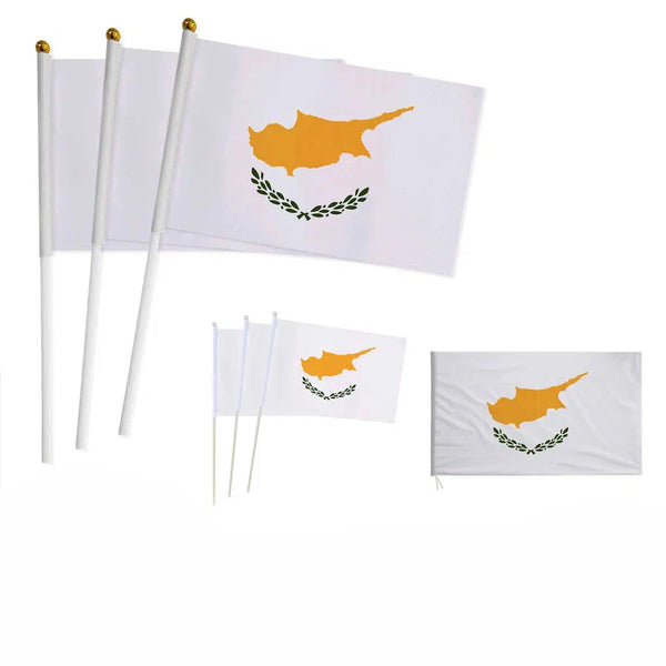 Cyprus Flag on Stick - Small Handheld Flag (50/100Pcs)