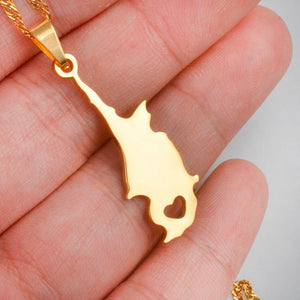 Cyprus Map Necklace