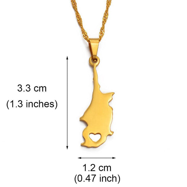 Cyprus Map Necklace