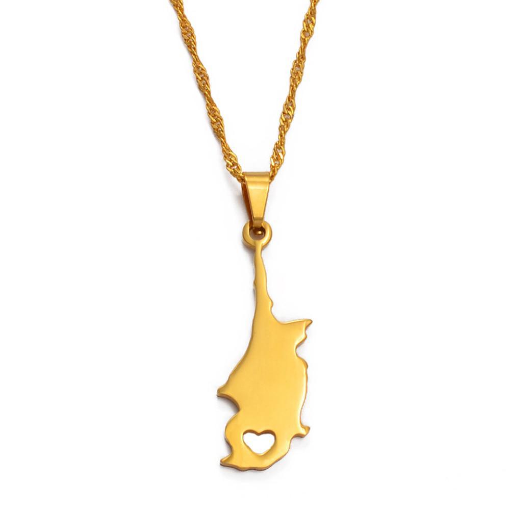 Cyprus Map Necklace