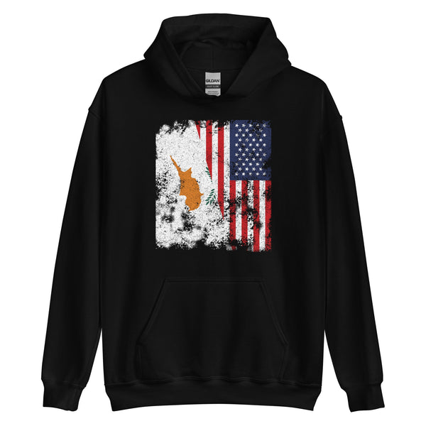 Cyprus USA Flag - Half American Hoodie