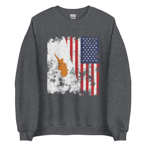 Cyprus USA Flag - Half American Sweatshirt